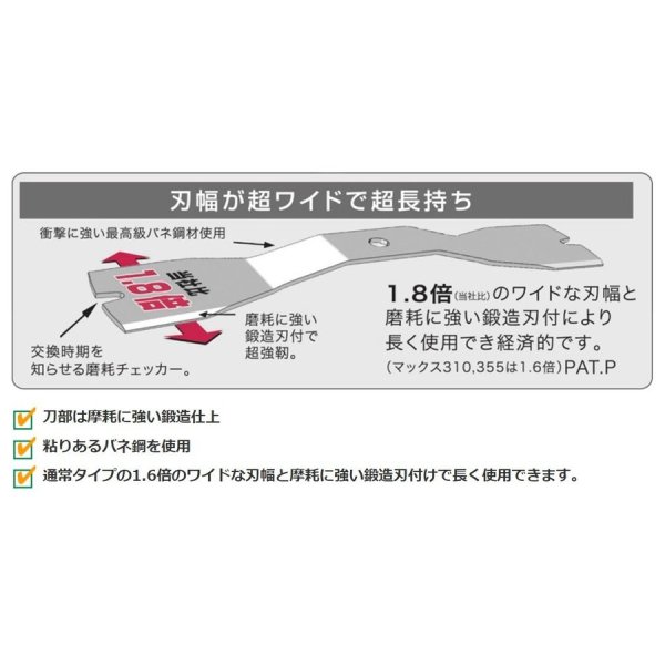 画像2: 【替刃 3台分セット】  マックス260 12枚入  バー ナイフ  取付ナット付  SP850,851他 用  (2)