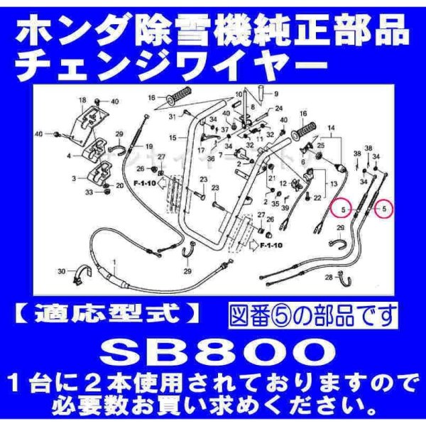 画像1: ホンダ 除雪機 SB800用  チェンジワイヤー   (1)
