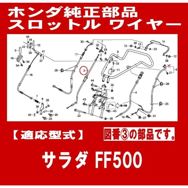 画像2: ホンダ 耕うん機  FF500用   スロットルワイヤー  (2)