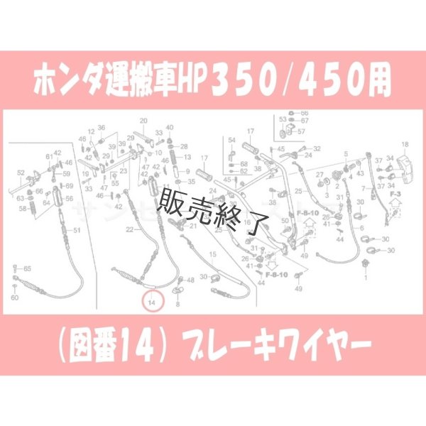画像4: ホンダ 運搬車  HP350/450 (P以外)用 ブレーキワイヤー  (4)