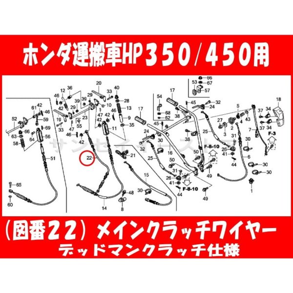 画像1: ホンダ 運搬車  HP350/450 (P)用 メインクラッチワイヤー  (1)