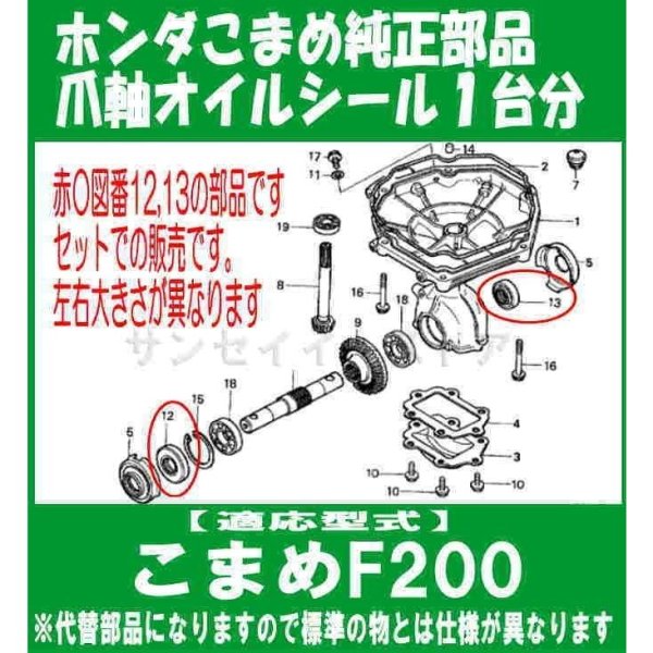 画像1: ホンダ こまめ F200用 ロータリー軸 オイルシール １台分  (1)