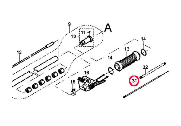 画像1: カーツ 背負刈払機 URE27用 スロットルワイヤー ※ヤマト/宅急便コンパクト利用 (1)