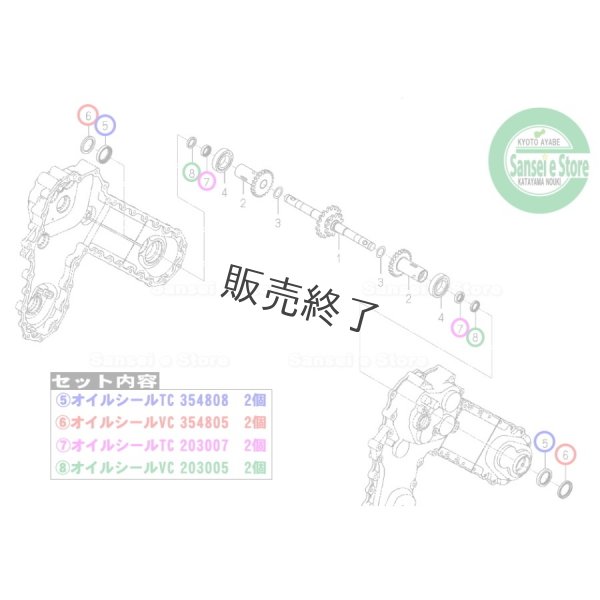画像2: イセキ 純正 管理機用  ロータリーオイルシール 8個セット　 KCR-HX/H型用  (2)