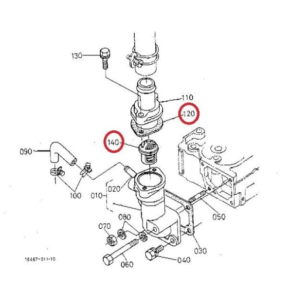 画像4: クボタ トラクター用  サーモスタット  パッキン付き ※要適合確認  (4)