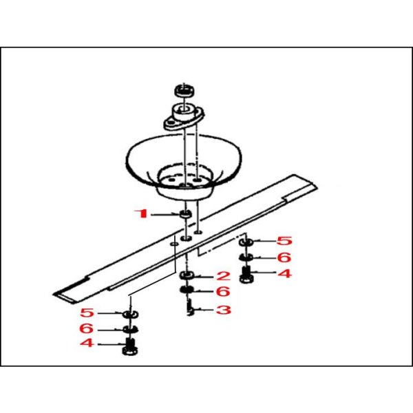 画像6: 和銅産業 草刈機 VM620用 バーナイフ ブレード取付用ボルトセット (6)