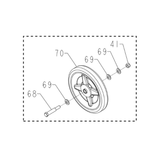 画像1: オーレック 純正 ウイングモア用  左前輪の固定ボルト・ナット・座金セット  (1)