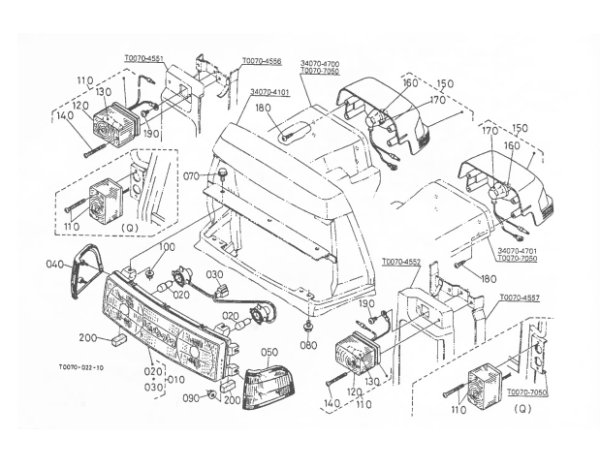 画像1: クボタ 純正 トラクター リヤフラッシュランプ　1個 (1)