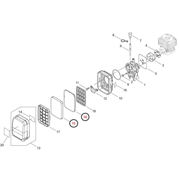 画像6: 共立 背負い式動力散布機用  エアーエレメントセット  (6)