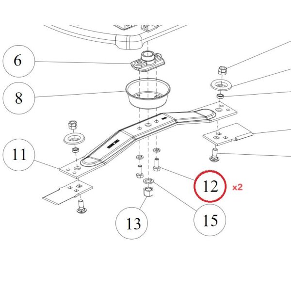 画像3: オーレック 純正 乗用草刈機  ラビットモア用 ナイフステー取付ボルト 2個  (3)