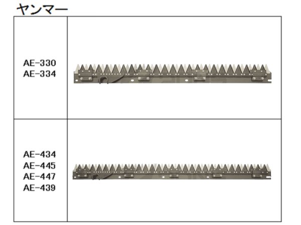 画像2: ヤンマー コンバイン  刈取刃 バリカン  AE-434, AJ-439, YH-433他用  (2)