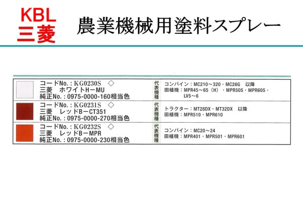 画像2: KBL 三菱  農業機械 塗料スプレー   (2)