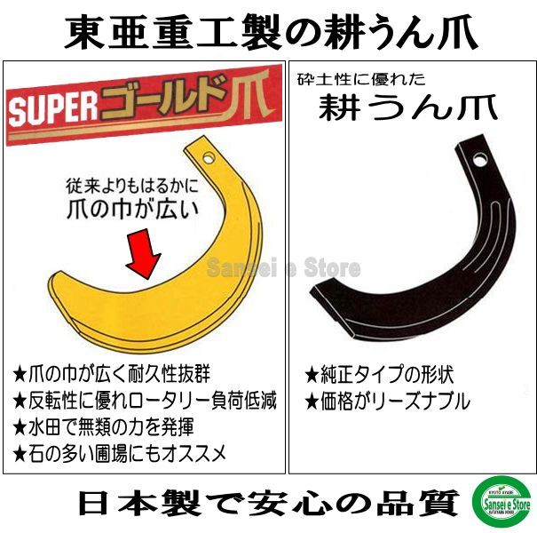 在庫処分】 ﾔﾝﾏｰ ﾄﾗｸﾀｰ爪 ﾛｰﾀﾘｰ爪 耕うん爪 48本 2−118