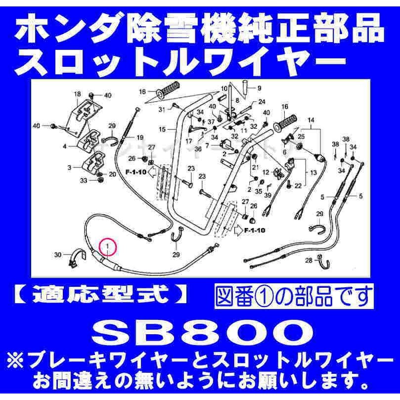 ホンダ 除雪機SB800用 スロットルワイヤー - サンセイイーストア/sanseiestore