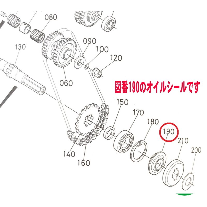 クボタトラクター用 ロータリー爪軸用オイルシール1個 サンセイイーストア/sanseiestore