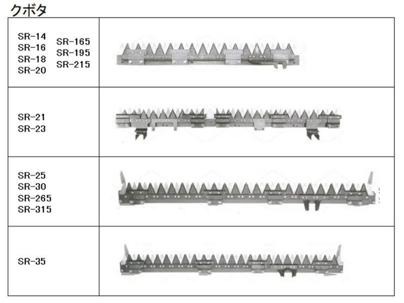爆安プライス クボタ コンバイン刈刃 取付金具付き SR55 SR65 清製H